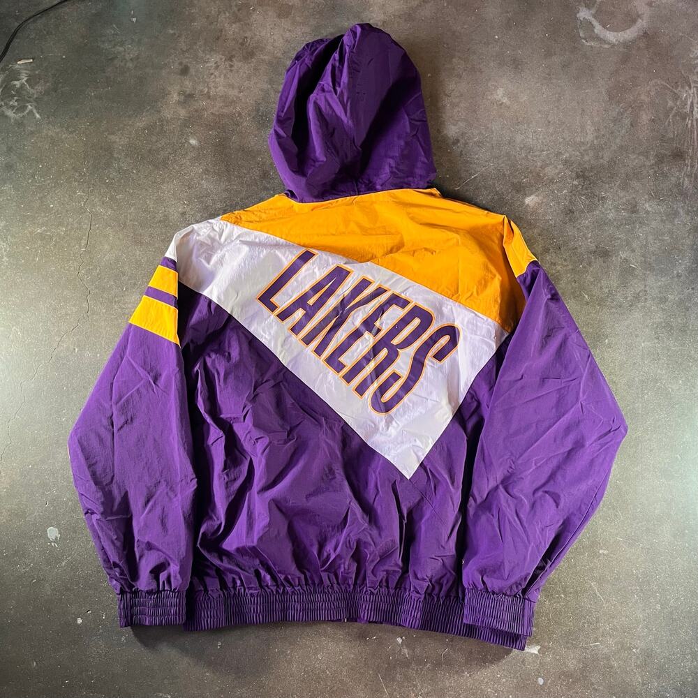 Vintage Y2K lakers Mitchell & ness nba windbreaker jacket mens xl - Picture 3 of 9